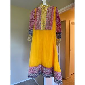 Yellow anarkali suit - Indian dress - for sale